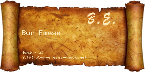 Bur Emese névjegykártya